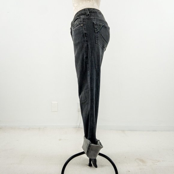 Trina Turk 2 Cotton Boot Cut Flare Jeans Black - Picture 5 of 10